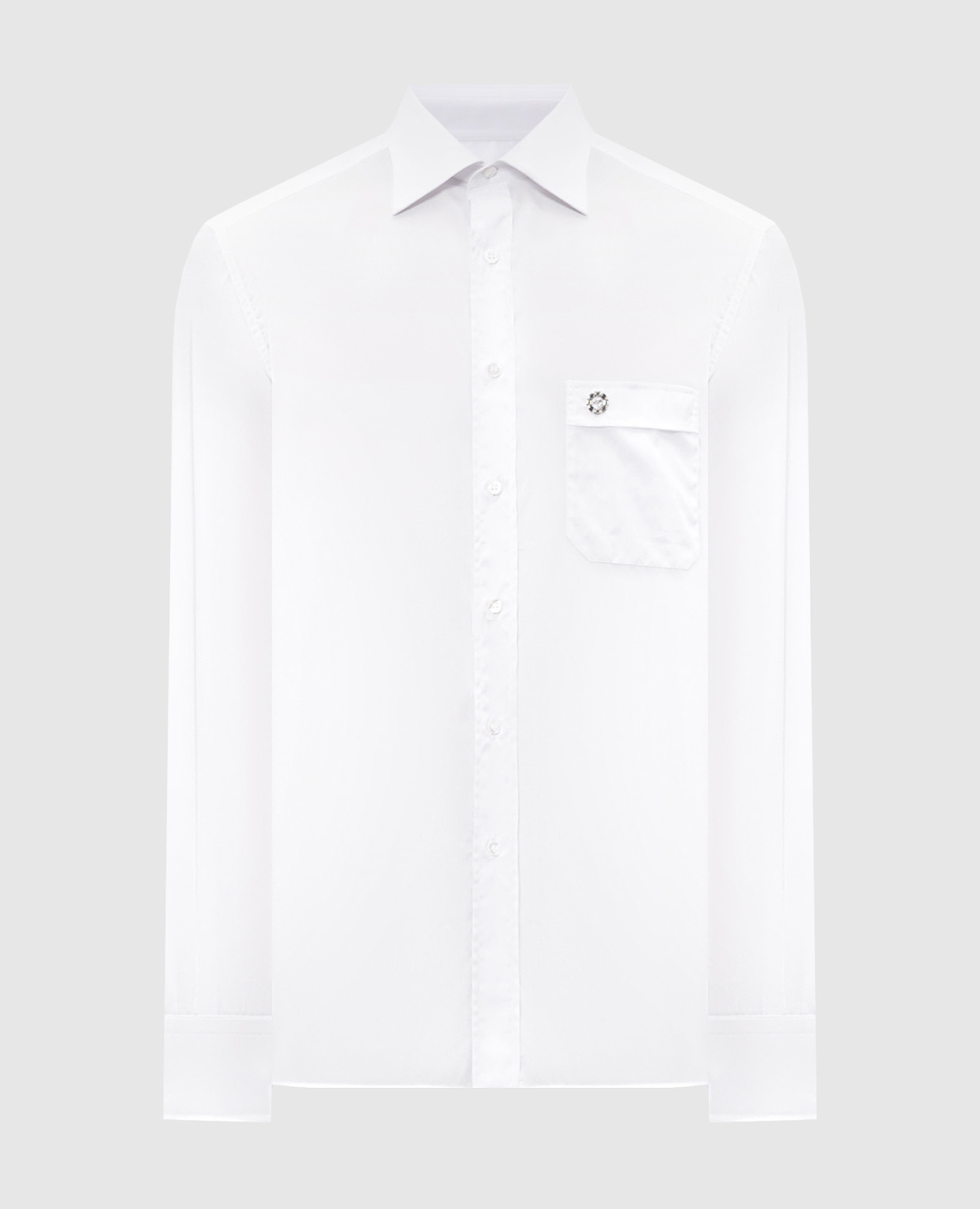 

White cotton shirt with emblem Stefano Ricci