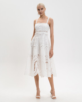 Charo Ruiz White Glimmer Midi Dress 263611