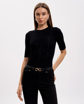 Twinset Black leather belt 261TA4440