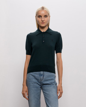 Ami Paris Green wool polo shirt FPL458KN0197