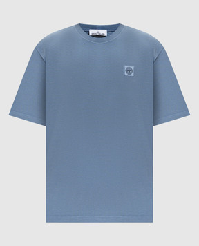 Stone Island Blue T-shirt with logo patch L1S152100030S0115