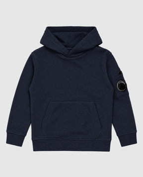 C.P. Company Children's blue hoodie with logo patch COF00YLCA761014