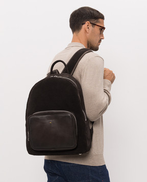 Doucal's Brown suede backpack DZ001002PT619