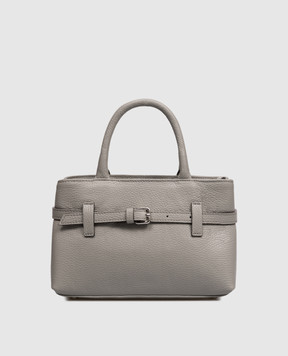 Gianni Notaro Gray leather bag Dollaro 235DOLLARONIKEL