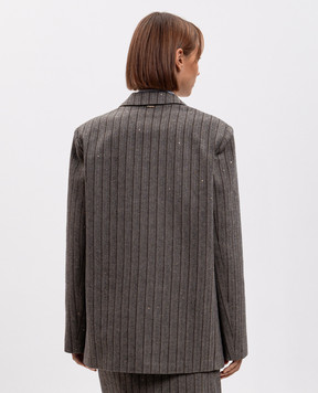 Twinset Brown striped jacket 262TF2020
