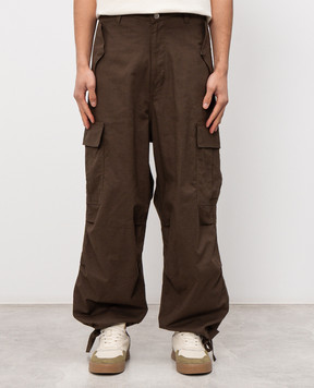Rhude Khaki cargo pants with linen RHPS26PA01112