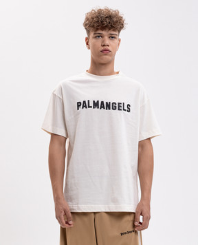 Palm Angels Ivory T-shirt with logo print PAMAA001JR018