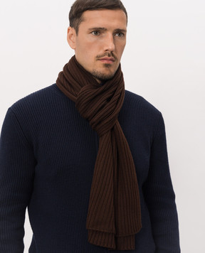 Cashmere&Whiskey Brown merino wool scarf 140