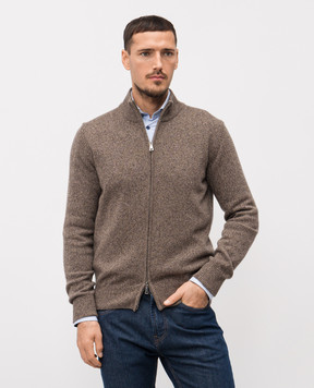 Cashmere&Whiskey Brown merino wool cardigan 50706