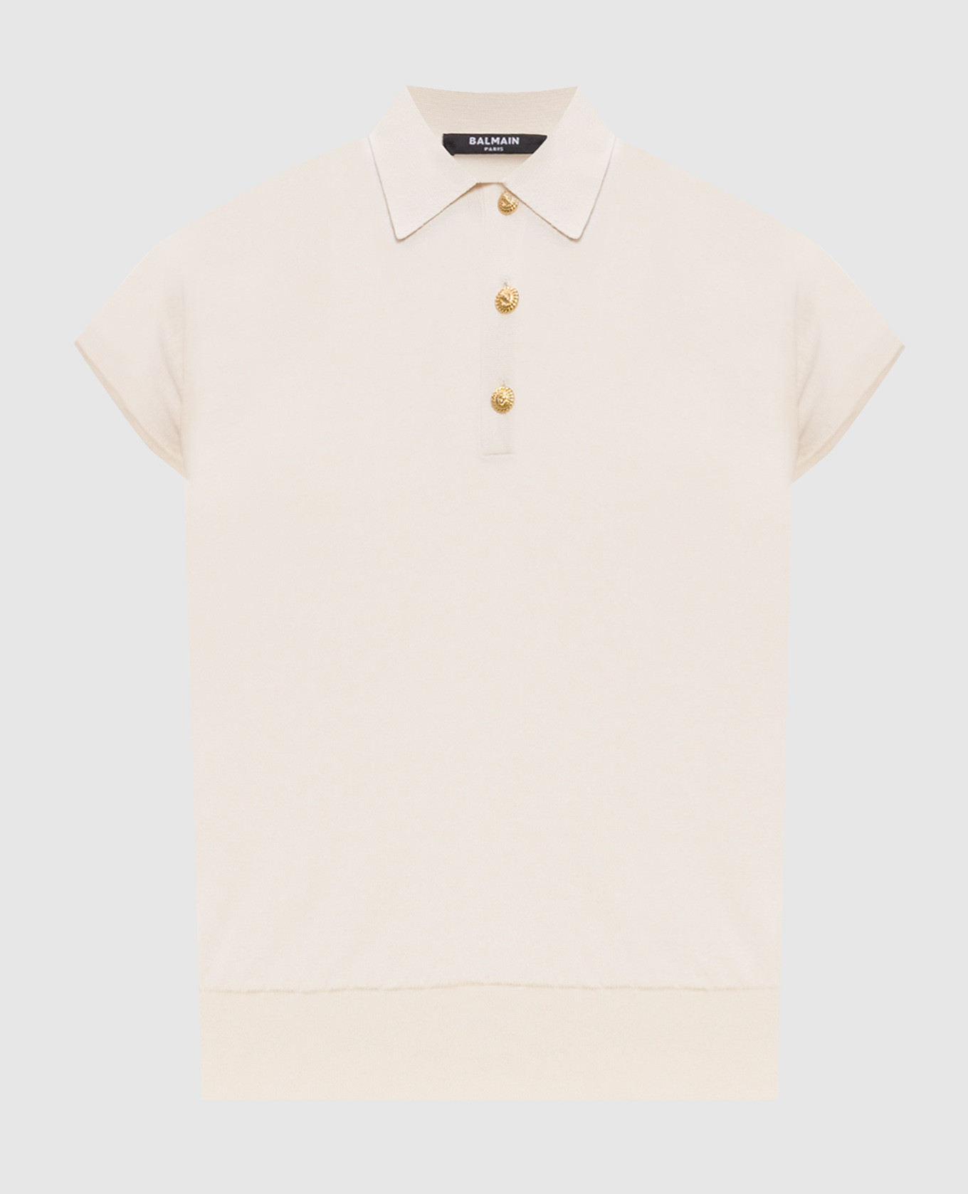 

Beige polo with silk Balmain