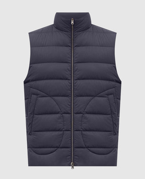 Herno Blue down vest with logo PI0018ULE12456Z