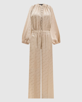 Jacob Lee Beige patterned silk jumpsuit WSJ0102SS26SGJNLG