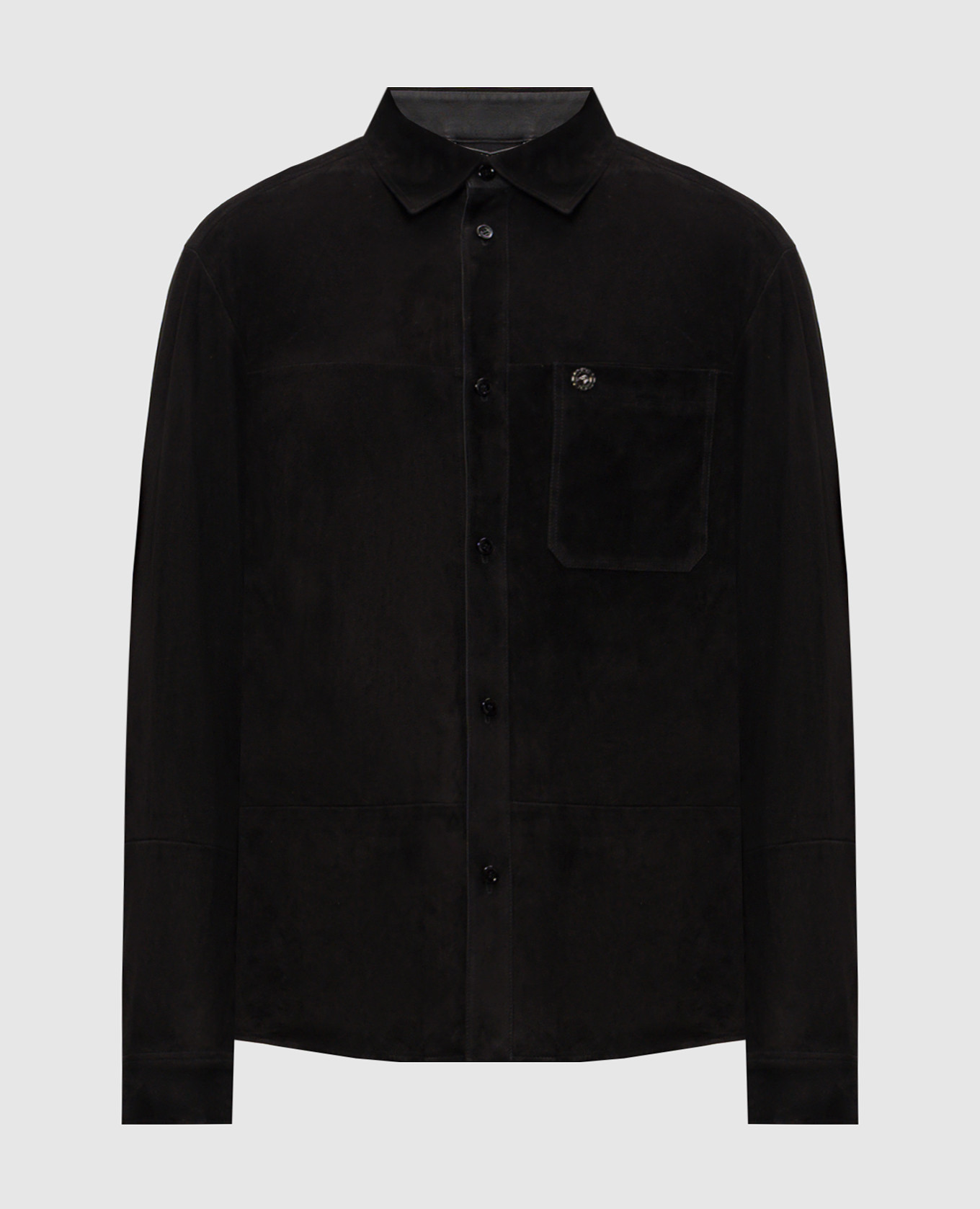 

Black suede shirt with eagle head emblem Stefano Ricci