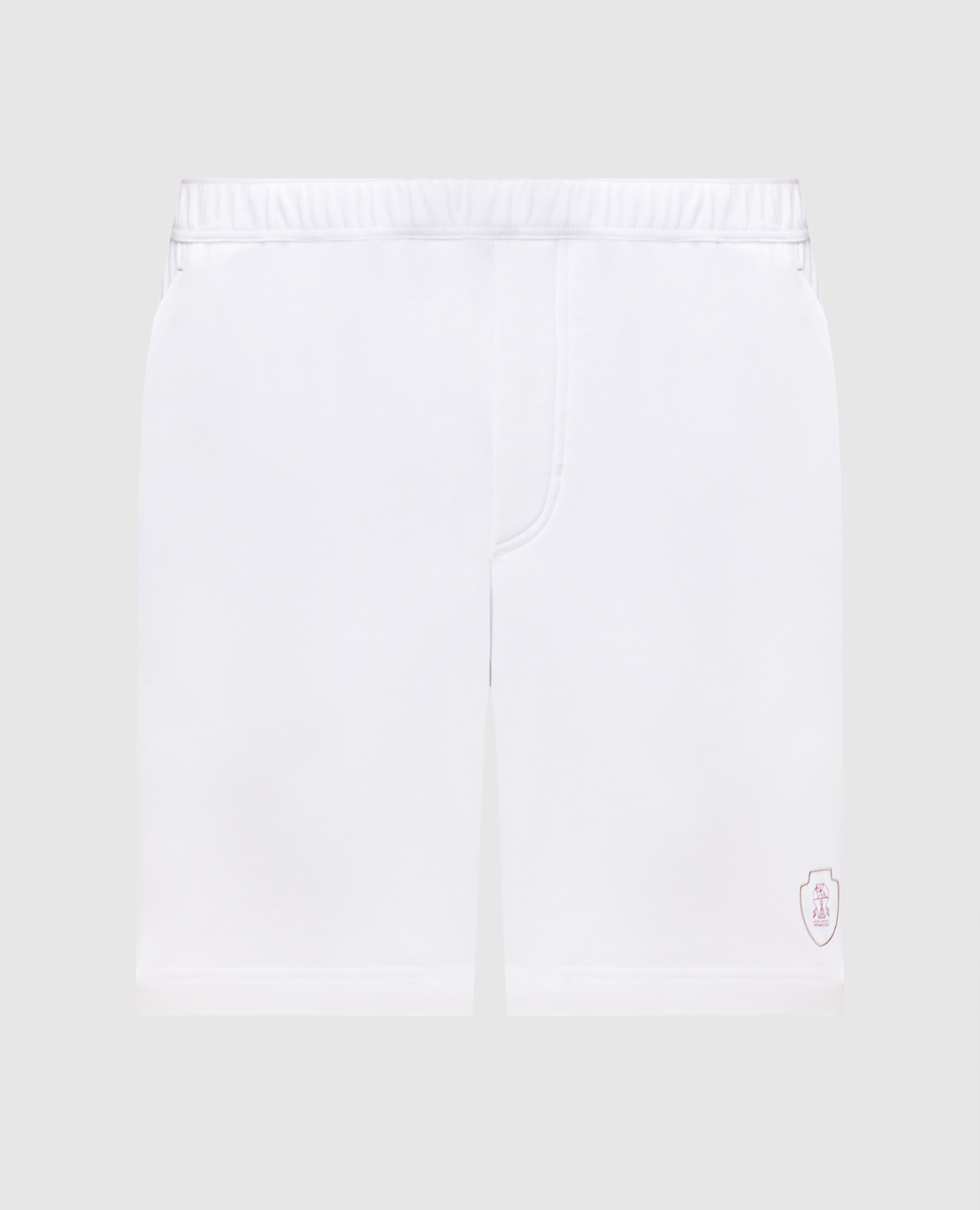 White shorts with contrast logo Brunello Cucinelli
