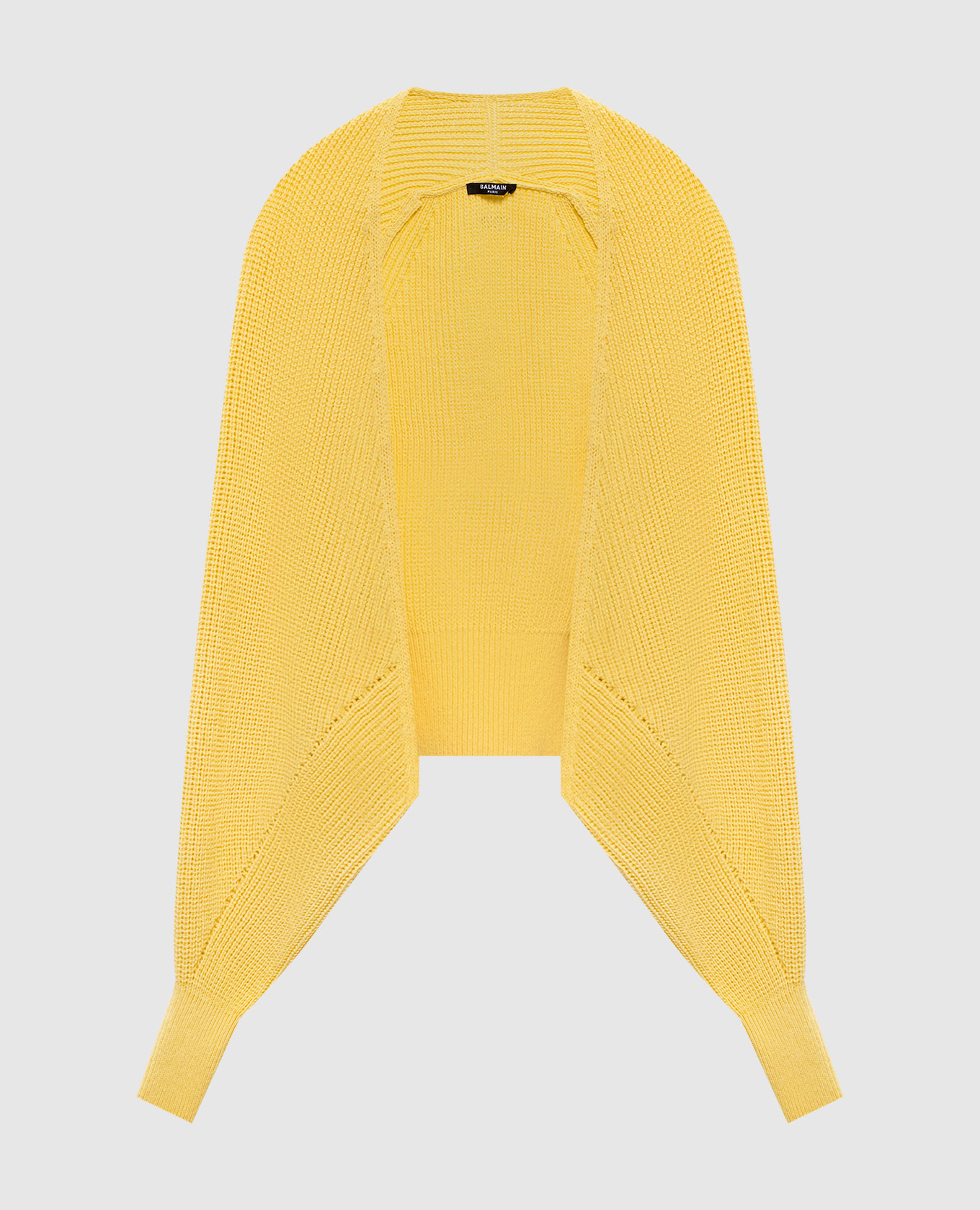 Yellow cardigan with logo engraving
