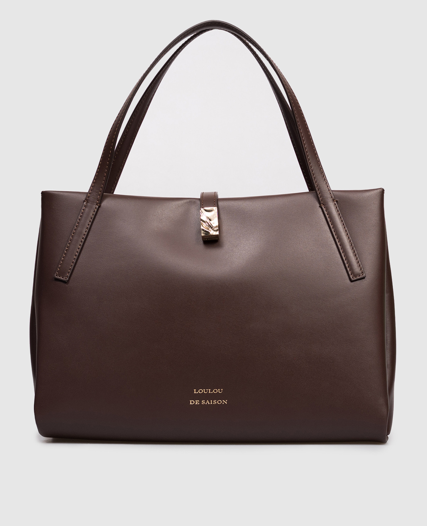 

Brown leather tote bag CARY Loulou de Saison