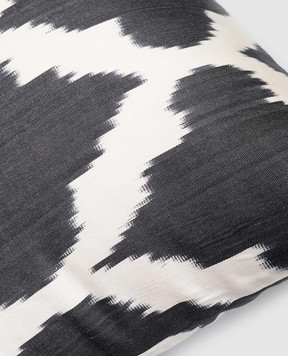 Les Ottomans Beige silk decorative pillow with print SI1950X50DS
