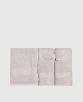 Blumarine Home Set of gray terry towels Risveglio with crystals 5 pcs W0000250021