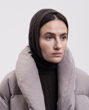 Agnona Brown cashmere hood MA100106K080Q