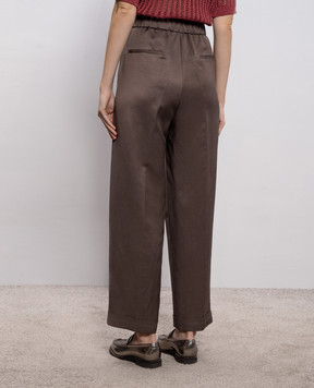 Peserico Brown linen pants A0403601926