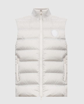 Brunello Cucinelli Grey down vest with logo patch MD5983306