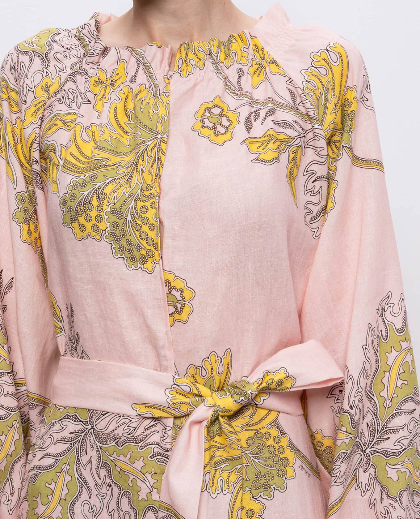 Pink linen dress with print La DoubleJ 4