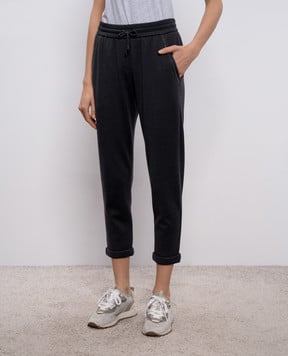 Brunello Cucinelli Grey sweatpants with silk MD828SB899
