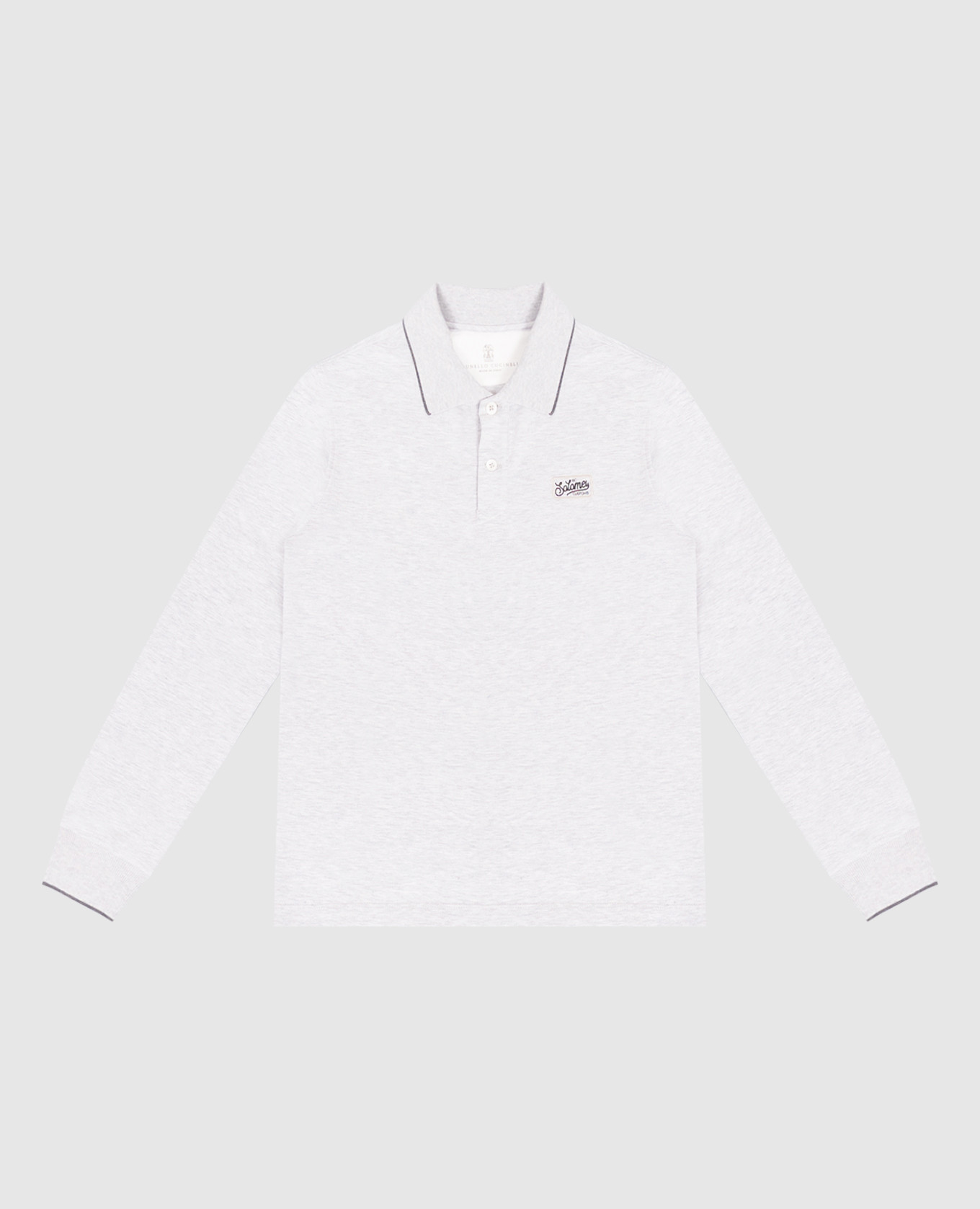 Children's gray polo shirt with embroidery