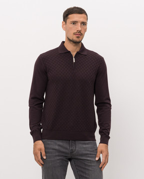 Stefano Ricci Purple wool, silk and cashmere polo K202026P30F26394