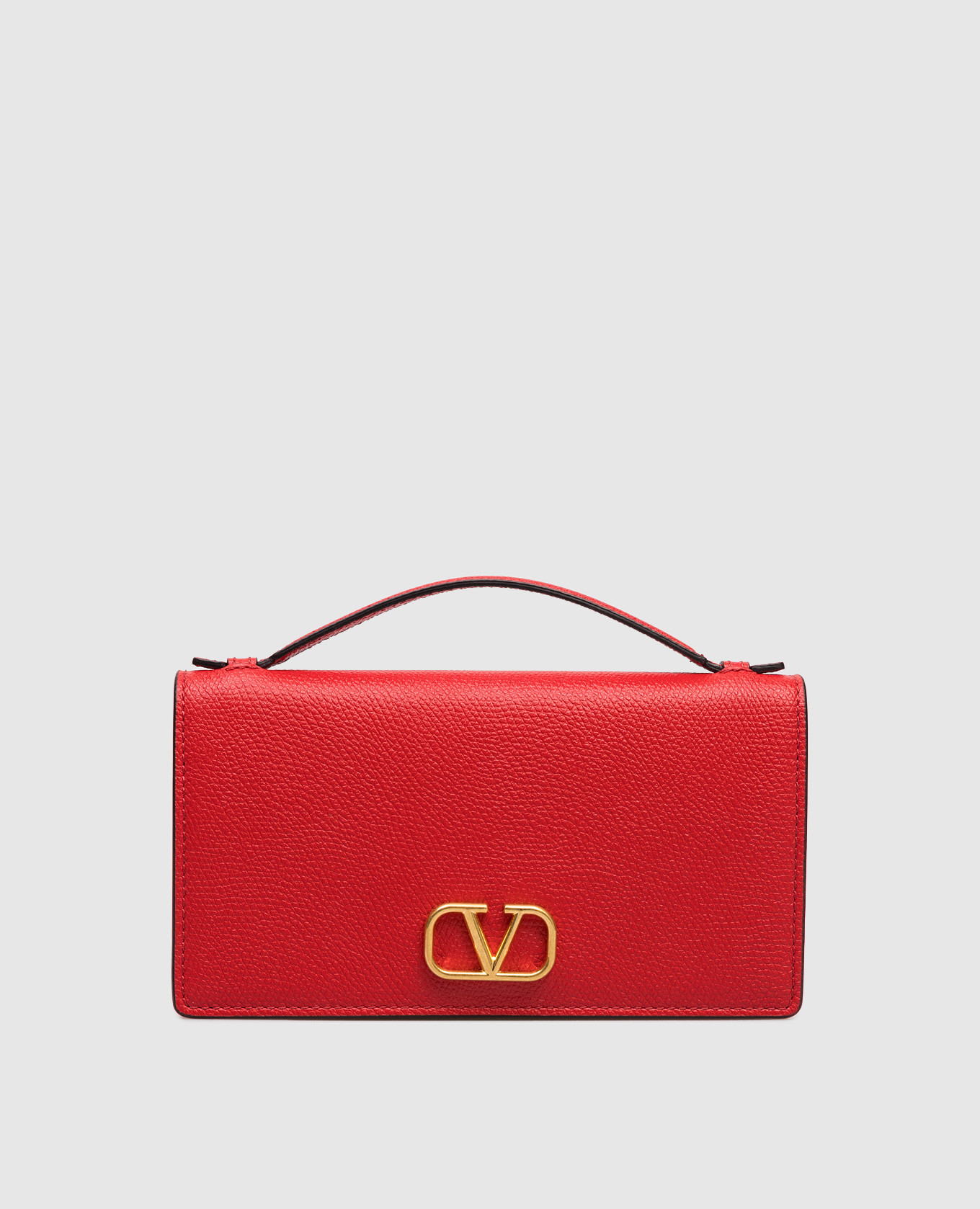 

Red leather bag with logo Valentino