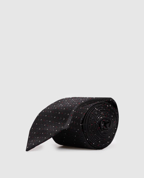 Brunello Cucinelli Black silk tie with woven pattern MR8840018