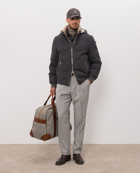 Brunello Cucinelli Gray wool shirt with shoots MY6660731