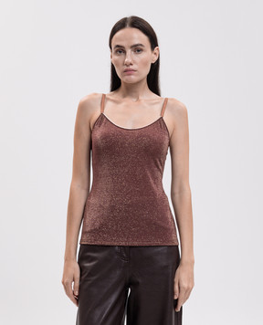 Momoni AIRELLE brown top with lurex MOUN00356MO