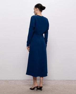 Victoria Beckham Blue Dolman Midi Dress 1124WDR005231A