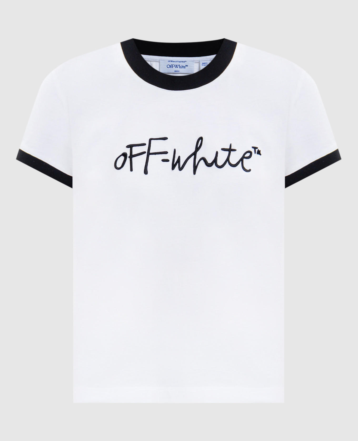 

White T-shirt with Ow Embr print Off-White
