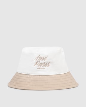 Ami Paris White Panama with logo embroidery UHA682AW0041