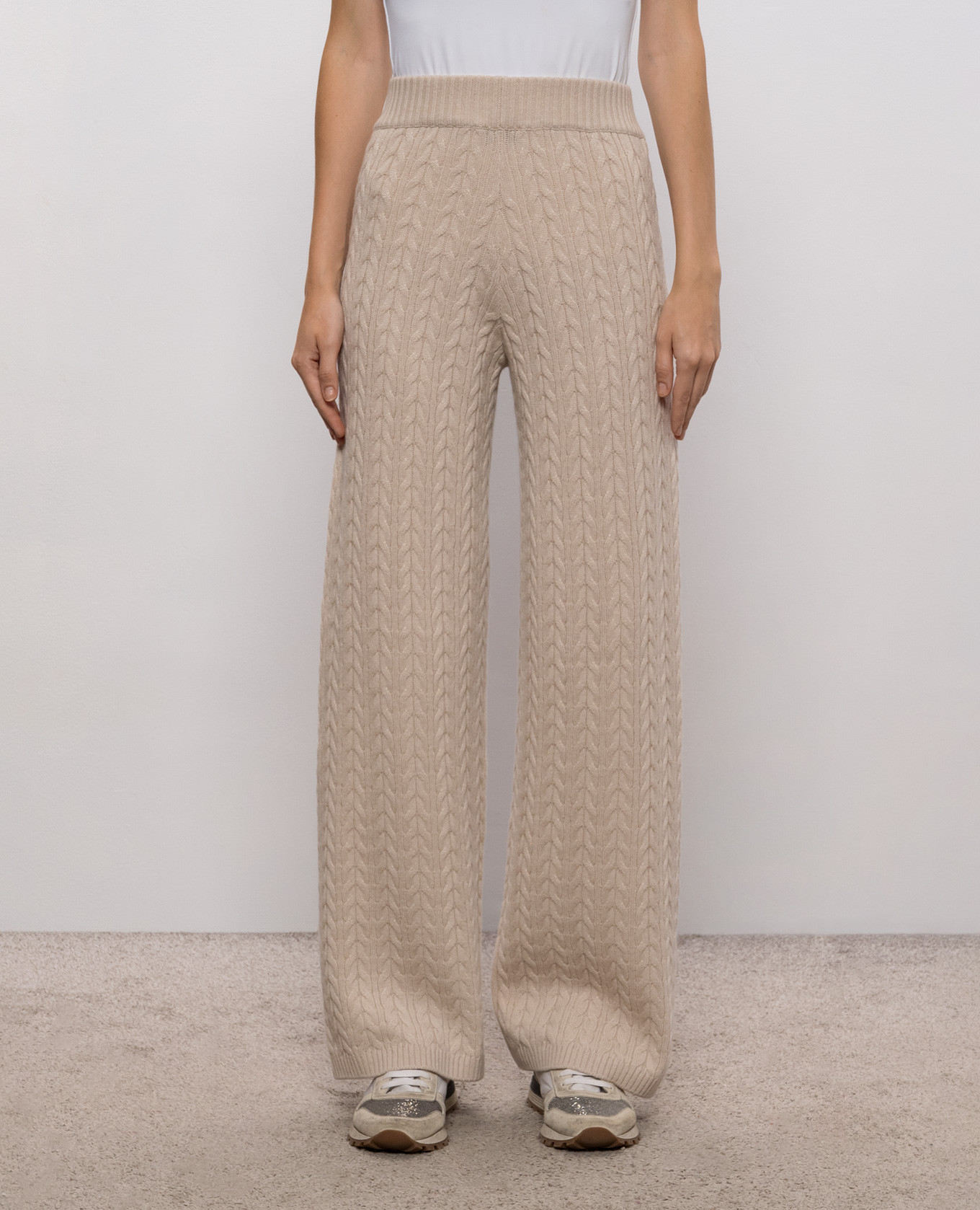 Beige cashmere sweatpants Agnona 3