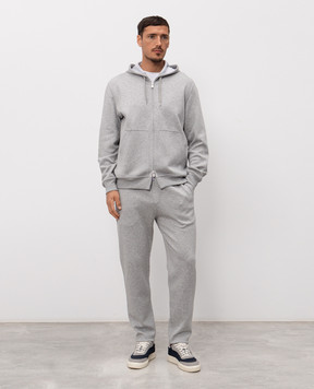 Brunello Cucinelli Grey melange sweatpants MM8313243G