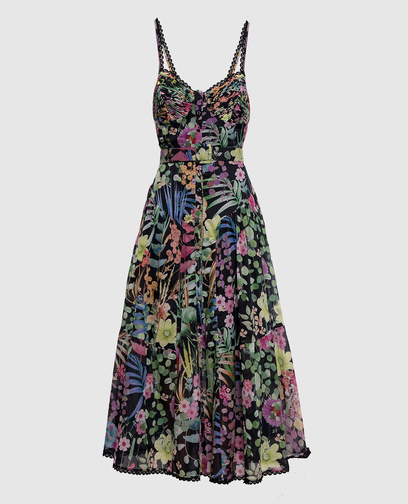 

Cael black dress with floral print Charo Ruiz