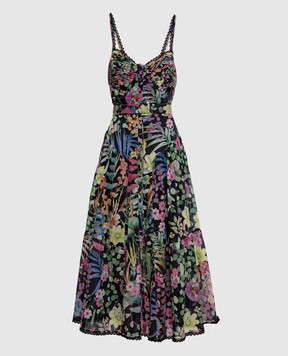 Charo Ruiz Cael black dress with floral print 262611