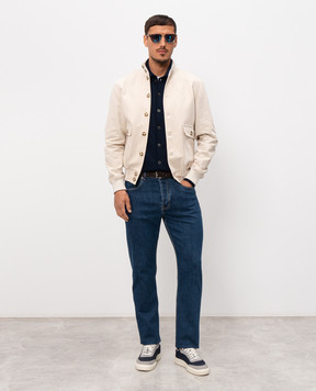 Pini Parma White T-shirt with contrast trim TSHIWHITE