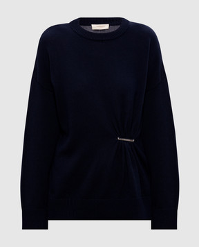 Twinset Blue sweater with logo 261TE3010
