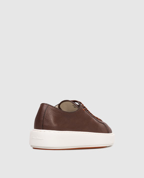 Santoni Brown leather sneakers WBCD61322BARCDYI