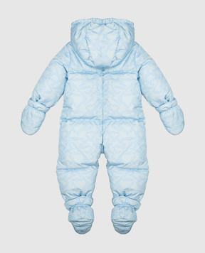 Missoni Children's blue down jumpsuit with logo print MZ2318N0444