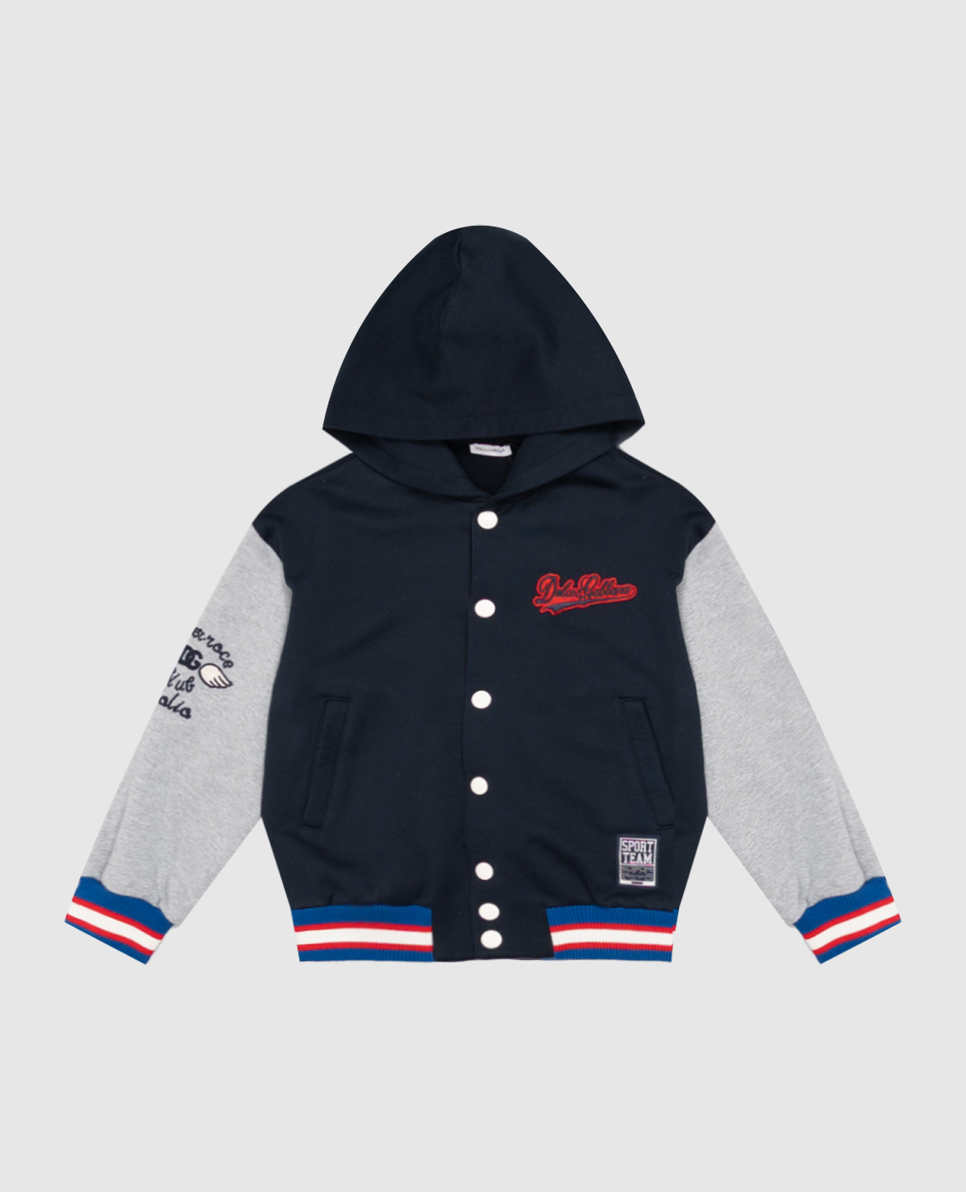 Children's blue sports jacket with logo patch Dolce&Gabbana