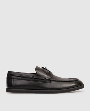 The Row Novus black leather topsiders F1653L57A