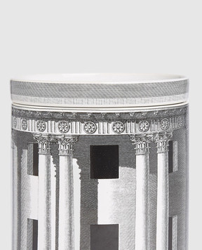 Fornasetti Large scented candle NEL MENTRE - Architettura Décor in a porcelain candlestick FPB419XIM