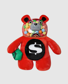 Sprayground Children's red velour backpack THE GUMBALL MONEYBEAR 910B7339NSZ