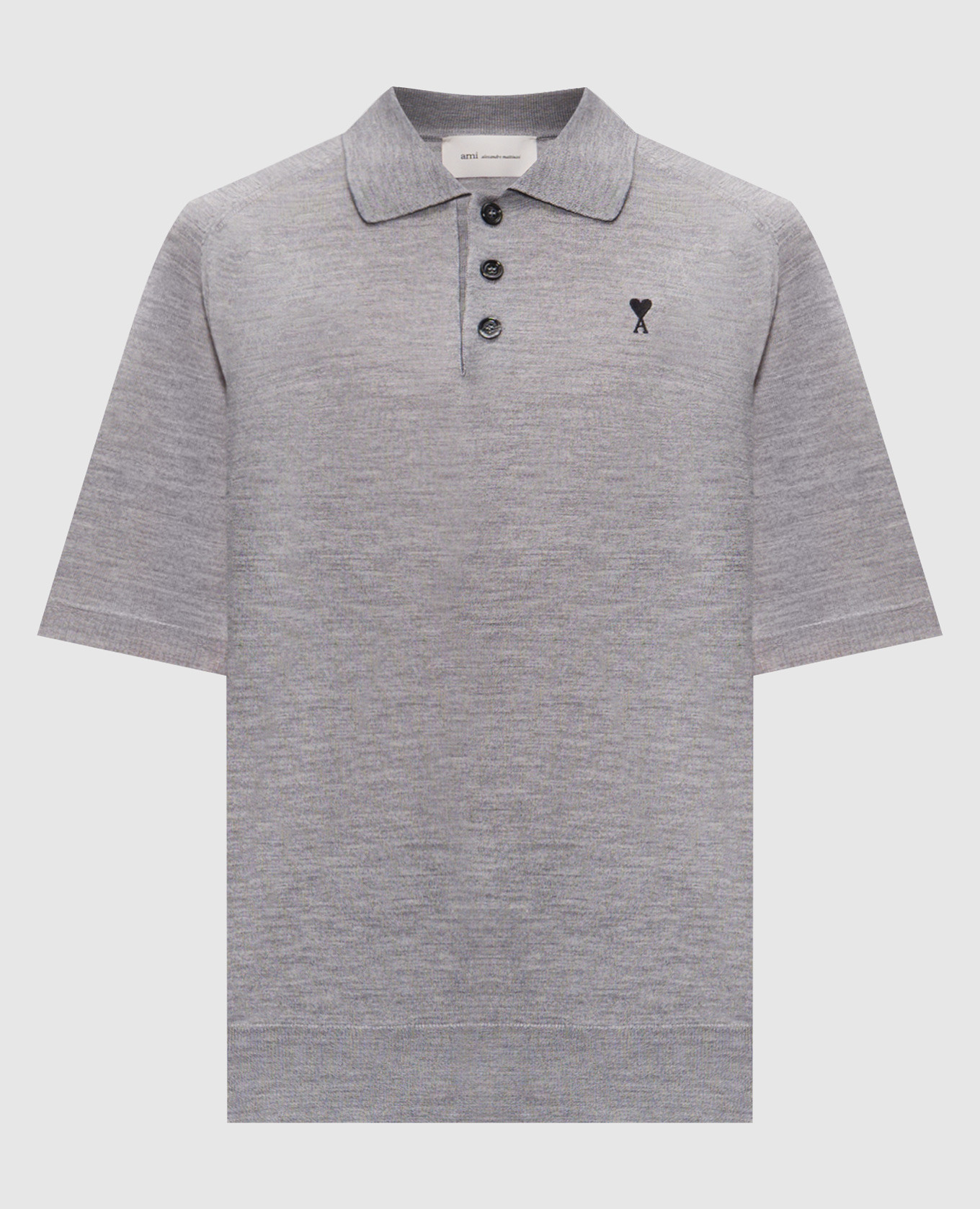 Gray wool polo shirt