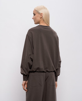 Brunello Cucinelli Brown sweatshirt with branded print MH827HZ500